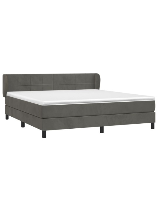 Box spring postel s matrací tmavě šedá 180x200 cm samet