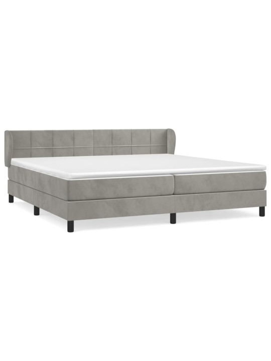 Box spring postel s matrací světle šedá 200x200 cm samet