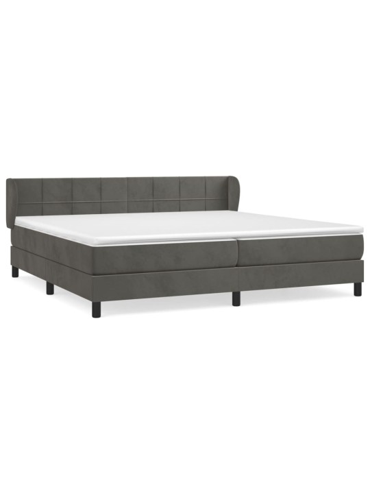 Box spring postel s matrací tmavě šedá 200x200 cm samet