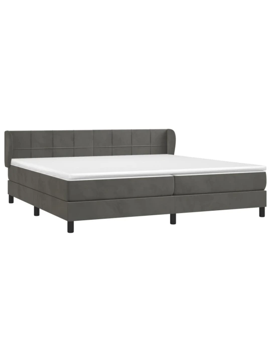 Box spring postel s matrací tmavě šedá 200x200 cm samet