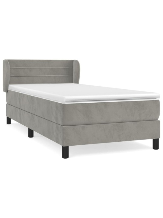 Box spring postel s matrací tmavě šedá 90x200 cm samet