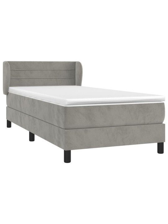 Box spring postel s matrací tmavě šedá 90x200 cm samet