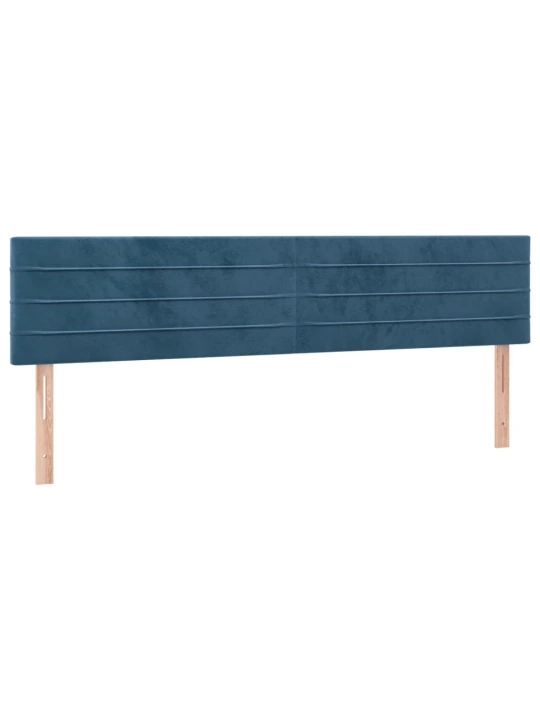 Box spring postel s matrací tmavě modrá 160x200 cm samet
