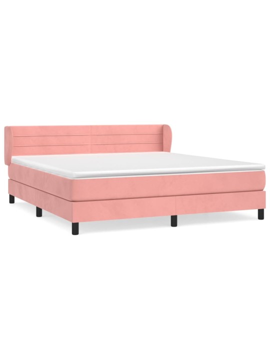 Box spring postel s matrací růžová 160x200 cm samet