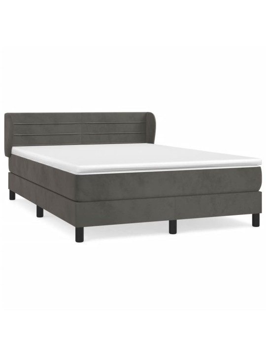Box spring postel s matrací tmavě šedá 180x200 cm samet