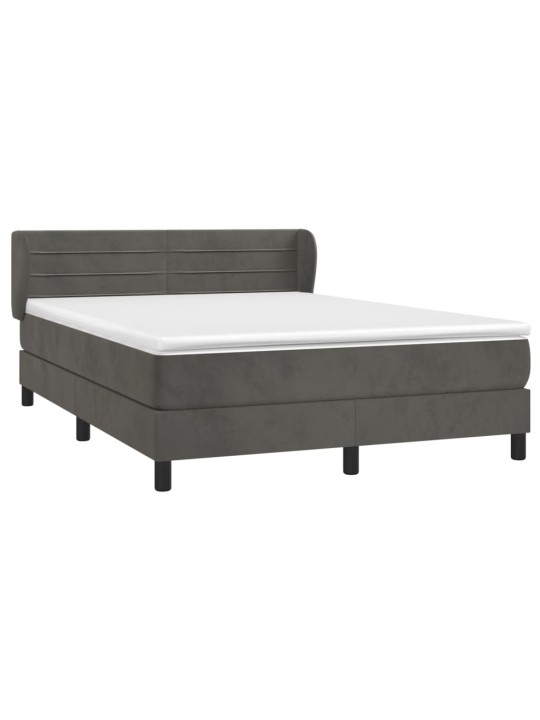 Box spring postel s matrací tmavě šedá 180x200 cm samet