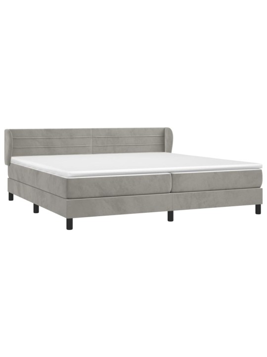 Box spring postel s matrací světle šedá 200x200 cm samet