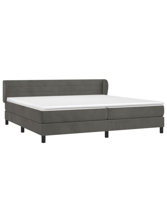 Box spring postel s matrací tmavě šedá 200x200 cm samet