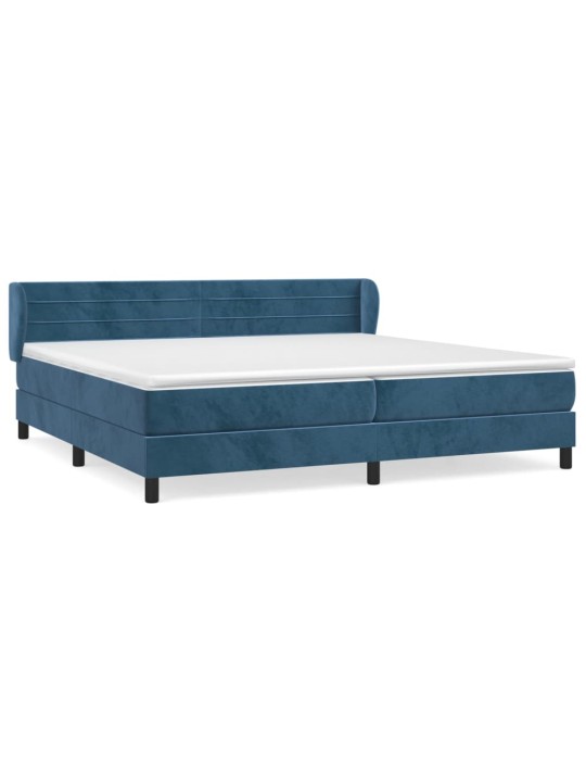 Box spring postel s matrací tmavě modrá 200x200 cm samet