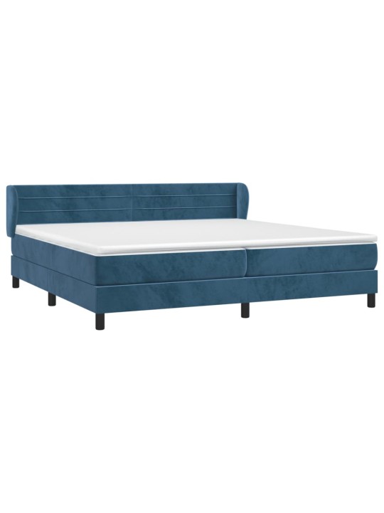 Box spring postel s matrací tmavě modrá 200x200 cm samet