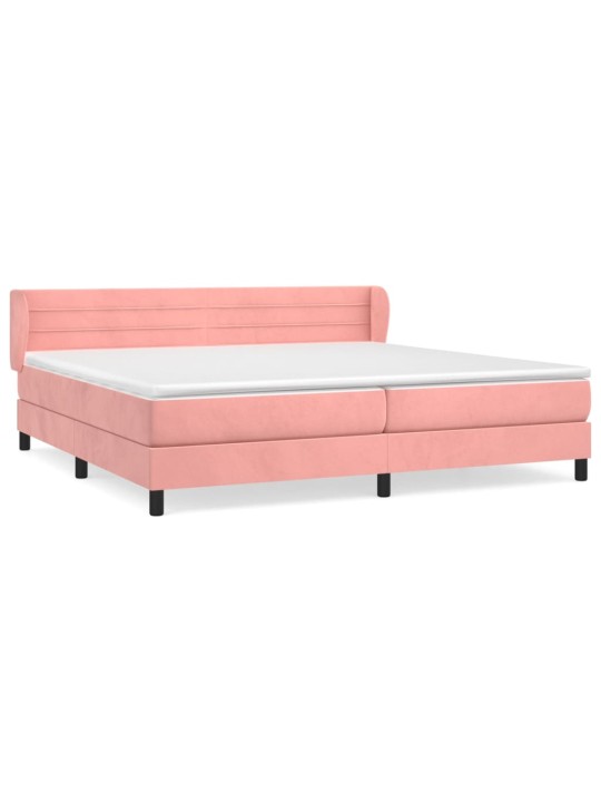 Box spring postel s matrací růžová 200x200 cm samet