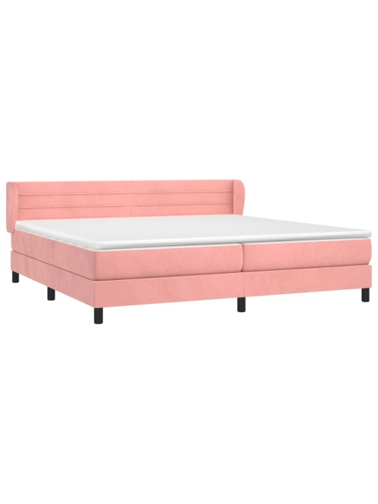 Box spring postel s matrací růžová 200x200 cm samet