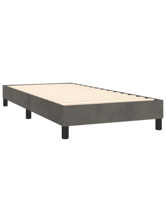 Box spring postel s matrací tmavě šedá 90x190 cm samet