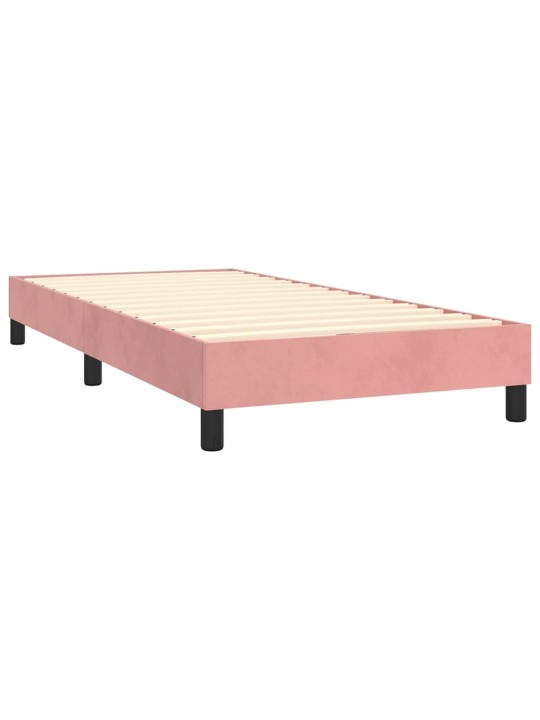 Box spring postel s matrací růžová 90x190 cm samet