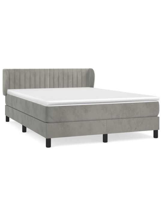 Box spring postel s matrací světle šedá 140x200 cm samet