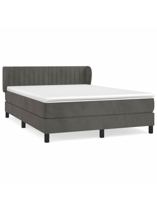 Box spring postel s matrací tmavě šedá 140x200 cm samet