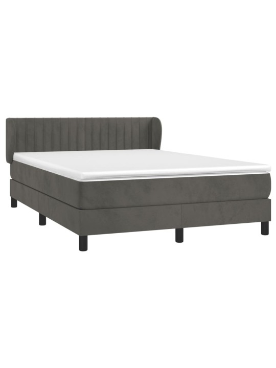 Box spring postel s matrací tmavě šedá 140x200 cm samet