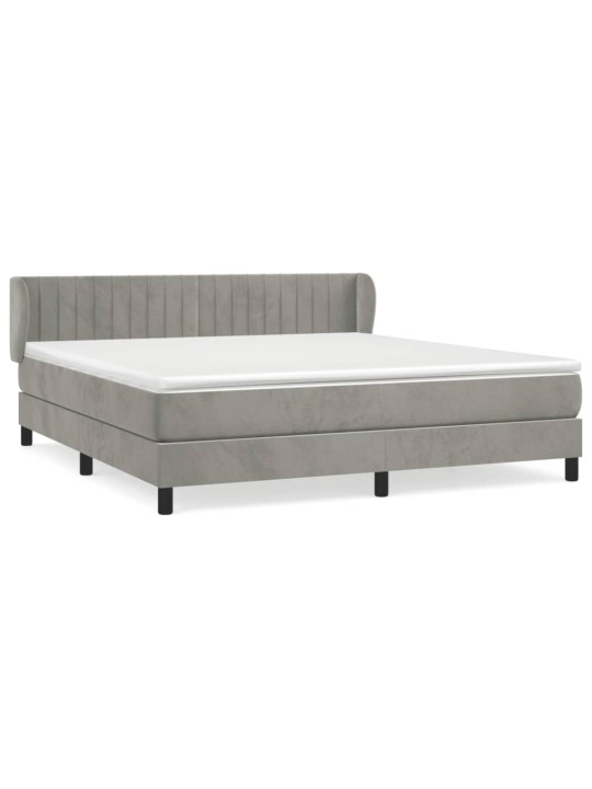 Box spring postel s matrací světle šedá 180x200 cm samet