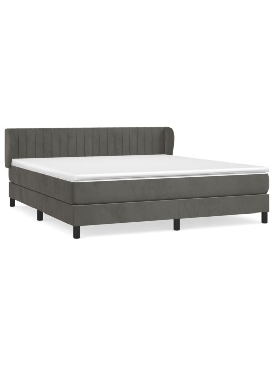 Box spring postel s matrací tmavě šedá 180x200 cm samet