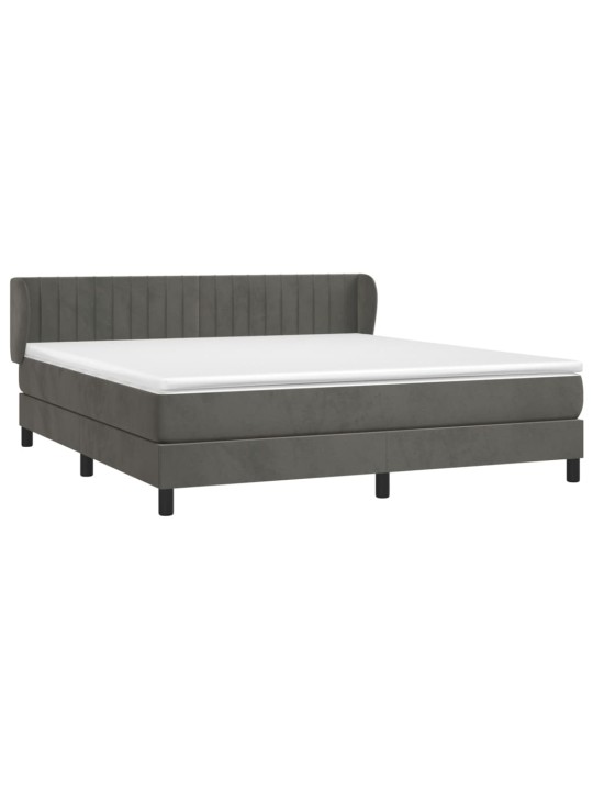 Box spring postel s matrací tmavě šedá 180x200 cm samet