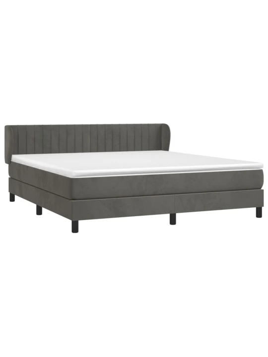 Box spring postel s matrací tmavě šedá 180x200 cm samet