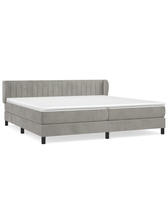 Box spring postel s matrací světle šedá 200x200 cm samet
