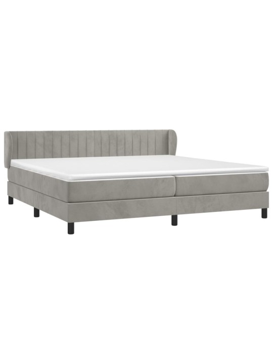 Box spring postel s matrací světle šedá 200x200 cm samet