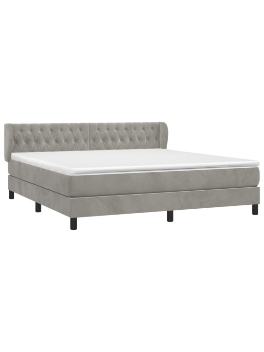 Box spring postel s matrací světle šedá 180x200 cm samet