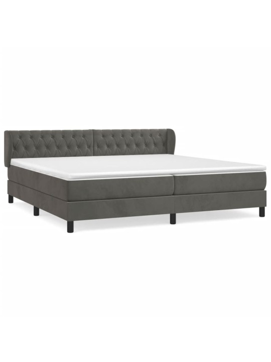 Box spring postel s matrací tmavě šedá 200x200 cm samet