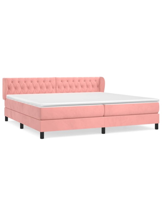 Box spring postel s matrací růžová 200x200 cm samet