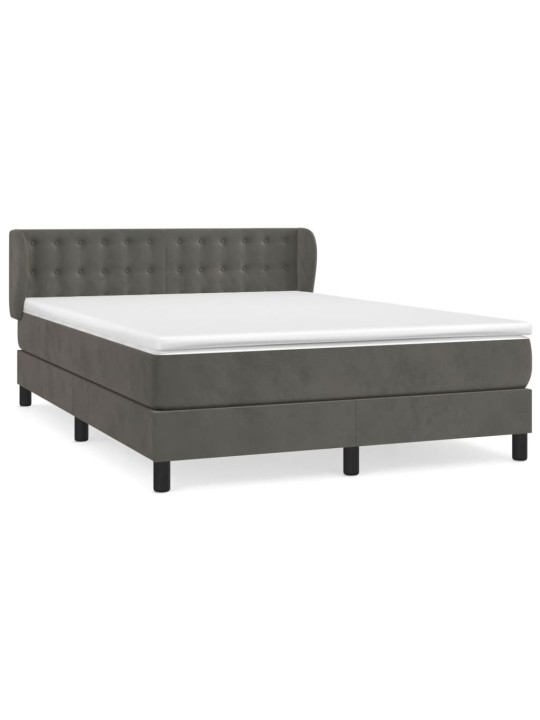 Box spring postel s matrací tmavě šedý 140 x 190 cm samet