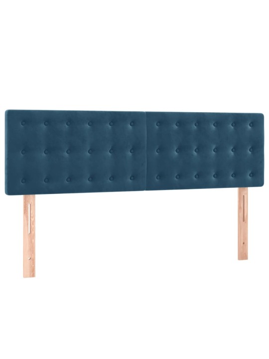 Box spring postel s matrací tmavě modrá 140x200 cm samet