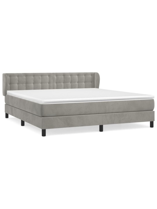 Box spring postel s matrací světle šedá 160x200 cm samet
