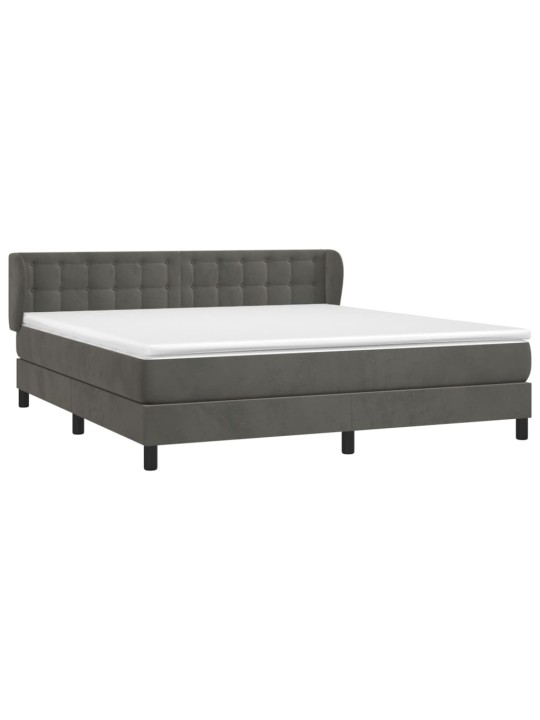 Box spring postel s matrací tmavě šedá 160x200 cm samet