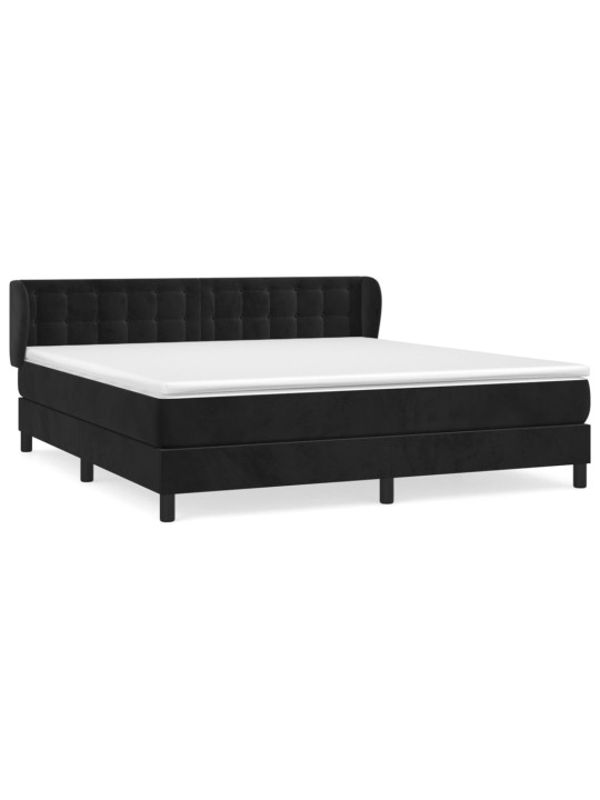 Box spring postel s matrací černá 160x200 cm samet