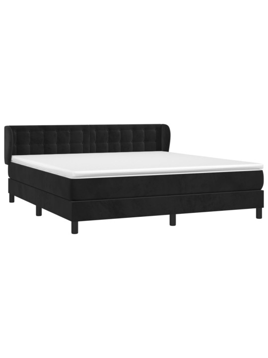 Box spring postel s matrací černá 160x200 cm samet