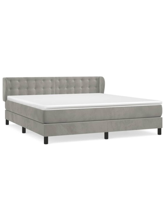 Box spring postel s matrací světle šedá 180x200 cm samet