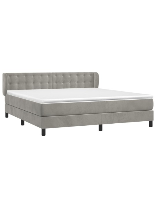 Box spring postel s matrací světle šedá 180x200 cm samet
