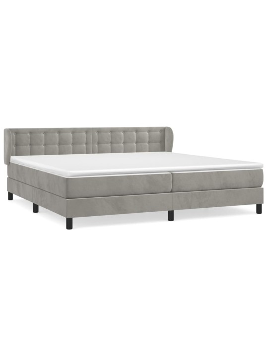 Box spring postel s matrací světle šedá 200x200 cm samet
