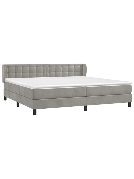 Box spring postel s matrací světle šedá 200x200 cm samet