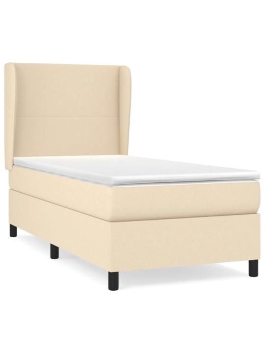 Box spring postel s matrací krémová 80 x 200 cm textil