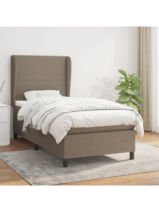Box spring postel s matrací taupe 100 x 200 cm textil