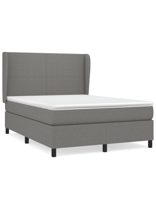 Box spring postel s matrací tmavě šedý 140 x 190 cm textil