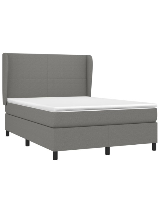 Box spring postel s matrací tmavě šedý 140 x 190 cm textil