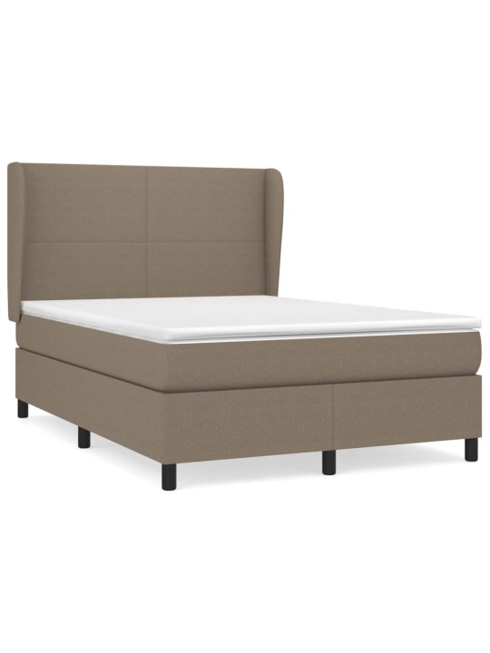 Box spring postel s matrací taupe 140x190 cm textil