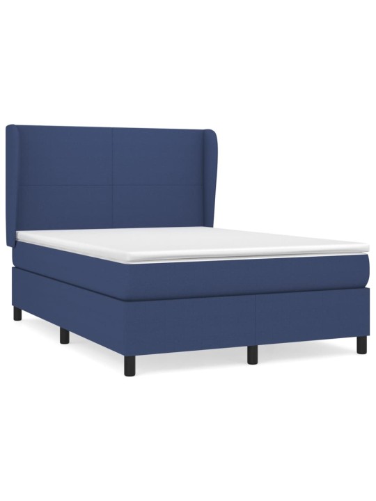 Box spring postel s matrací modrá 140x190 cm textil