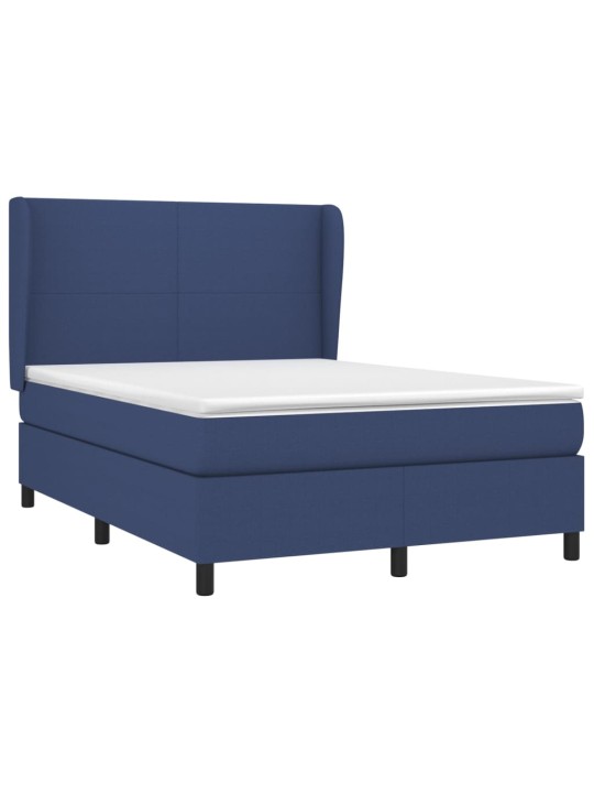 Box spring postel s matrací modrá 140x190 cm textil