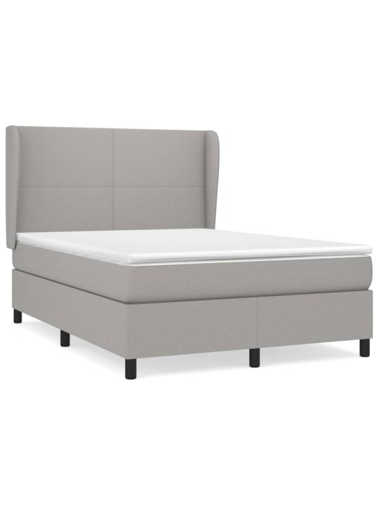Box spring postel s matrací světle šedá 140 x 200 cm textil