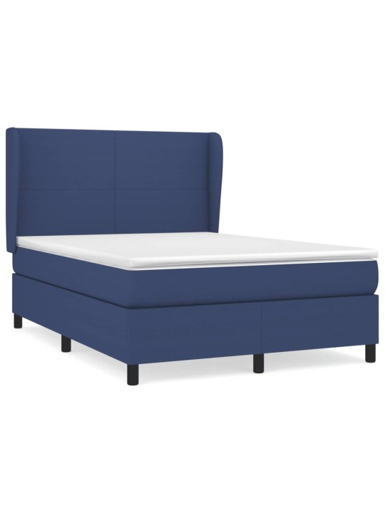 Box spring postel s matrací modrá 140x200 cm textil