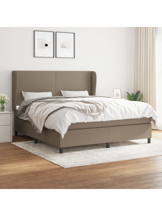 Box spring postel s matrací taupe 160x200 cm textil